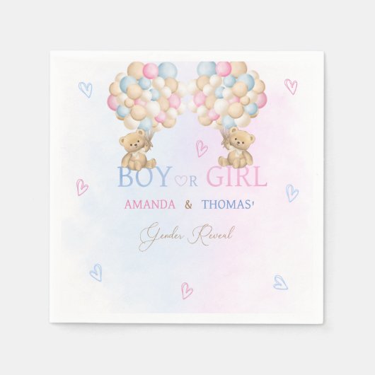 Dekoration für männliche oder weibliche Geschlecht Serviette (Vorderseite)