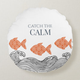 Dekoration für Minimalistische Küstenfische und -w Rundes Kissen