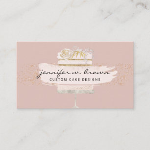 Dekoration für rosa Heimkonditorei Hochzeitstorten Visitenkarte