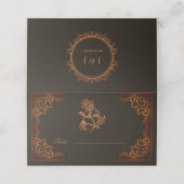 Dekoration für Vintage Schwarze Hochzeit Platzkarte (Außenseite Aufgefaltet)