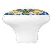 Dekoration Gelb-Gelb-Blütendekoration Keramikknauf (Seitenansicht)