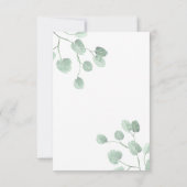 Dekoration im Grün der Bestätigung Einladung (Rückseite)