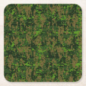 Dekoration im Holzstil: Digital Green Camouflage Rechteckiger Pappuntersetzer (Vorderseite)
