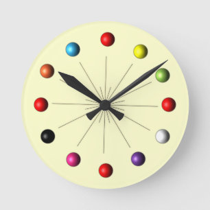 Dekoration im Retro-Stil der Atomsphere Star Runde Wanduhr
