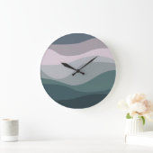 Dekoration im Retro-Stil mit lila und türkisfarben Große Wanduhr (Zuhause)