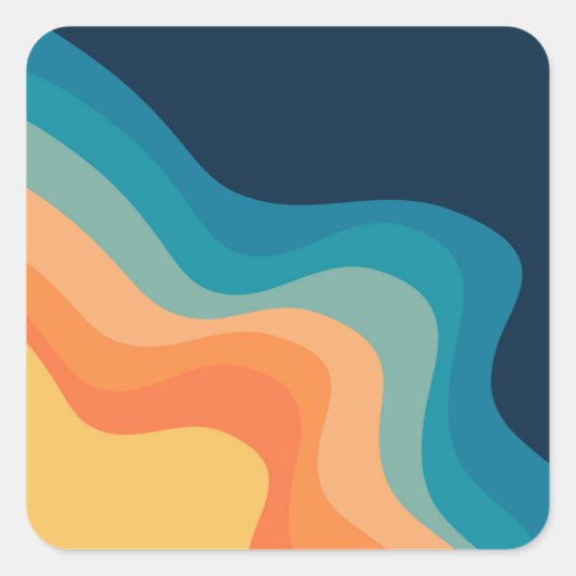 Dekoration im Retrostil Quadratischer Aufkleber (Vorderseite)