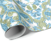Dekoration in blau-grün, weiß geschenkpapier (Rolleneckpunkt)