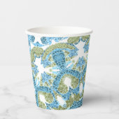 Dekoration in blau-grün, weiß pappbecher (Vorderseite)