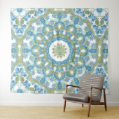 Dekoration in blau-grün, weiß wandteppich (Beispiel (Horizontal))