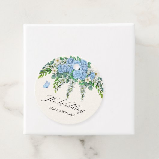 Dekoration in blauer Blume Geschenkanhänger (Beispiel)