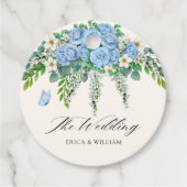 Dekoration in blauer Blume Geschenkanhänger (Vorderseite)