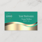 Dekoration mit dezenter dunkler Aquamariner Wavy G Visitenkarte (Vorderseite)