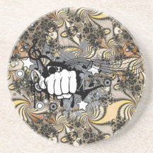 Dekoration mit Fraktal-Bild und Faustmaus