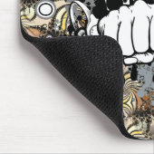 Dekoration mit Fraktal und Faust Mousepad (Ecke)