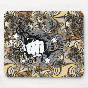 Dekoration mit Fraktal und Faust Mousepad