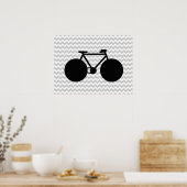 Dekoration mit schwarzem Fahrrad & Zickzack (Küche)
