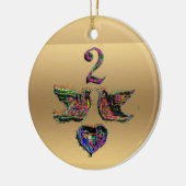 Dekoration mit zwei Schildkrötetauben (Links)