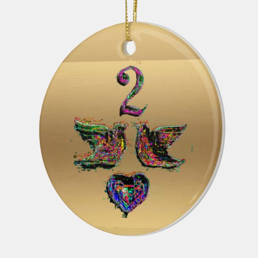 Dekoration mit zwei Schildkrötetauben (Links)