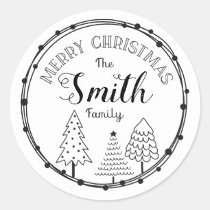 Dekoration personalisierter Familienname Runder Aufkleber