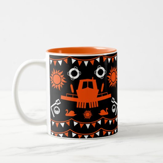 Dekoration und Geschenke von Narrowbooten Zweifarbige Tasse (Links)