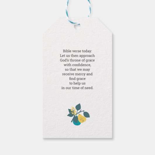 Dekoration von Birnen mit bearbeitbarem Zitat Geschenkanhänger (Rückseite)