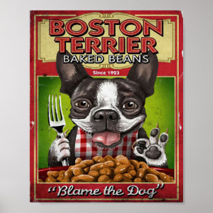 Dekoration von Boston Terrier Baked Boans   Kochge