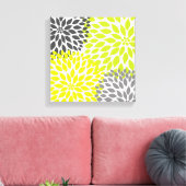 Dekoration von Chartreuse Green und Gray Dahlia Mo Leinwanddruck (Insitu (Wohnzimmer))