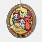 Dekoration von Feuerwehrleuten für Hunde (Links)