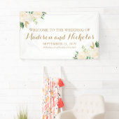 Dekoration von Hochzeitsbannern in Gold und Weiß-B Banner (Insitu)