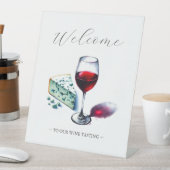 Dekoration von Käse und Wein Sockelschild (In Situ)