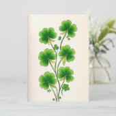 Dekoration von Kleeblättern Einladung (Stehend Vorderseite)