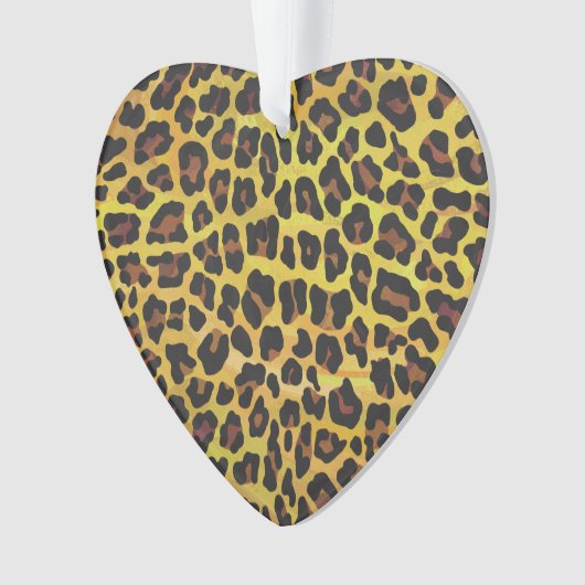 Dekoration von Leopard Brown und Gelb Print Herz (Vorderseite)