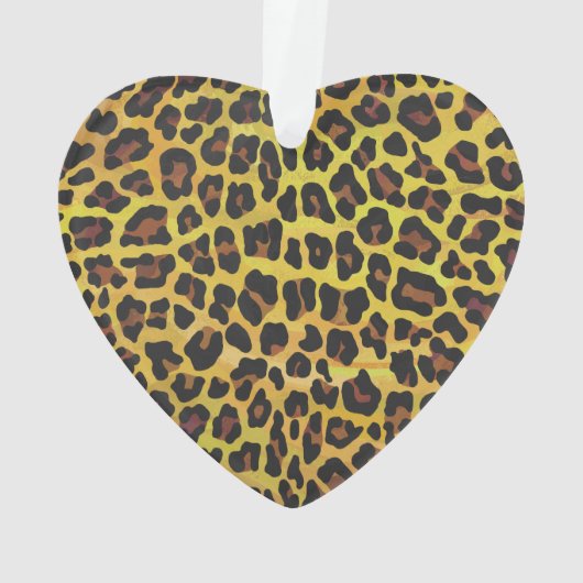 Dekoration von Leopard Brown und Gelb Print Herz (Rückseite)