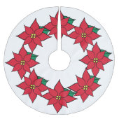 Dekoration von Red Poinsettias Christmas Tree Skir Polyester Weihnachtsbaumdecke (Vorderseite)