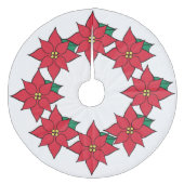Dekoration von Red Poinsettias Christmas Tree Skir Polyester Weihnachtsbaumdecke (Vorderseite)