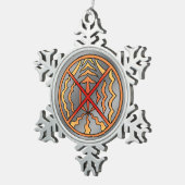 Dekoration von Weihnachtsschmuckstücken im Tribal Schneeflocken Zinn-Ornament (Rechts)