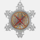 Dekoration von Weihnachtsschmuckstücken im Tribal Schneeflocken Zinn-Ornament (Vorderseite)