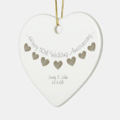 Dekoration zum 50. Hochzeitstag - goldene Herzen (Links)