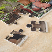 Dekorationen auf Holzzaun, Puzzle (Seite)