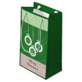 Dekorationen in Grün und Weiß Kleine Geschenktüte (Rückseite Schrägansicht)