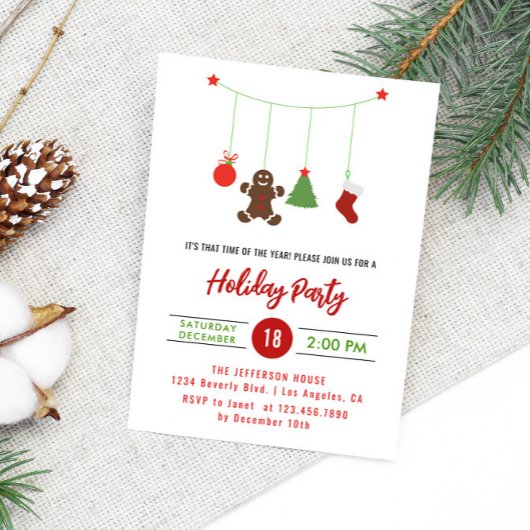Dekorationen Niedliche Weihnachtsfeier Einladung
