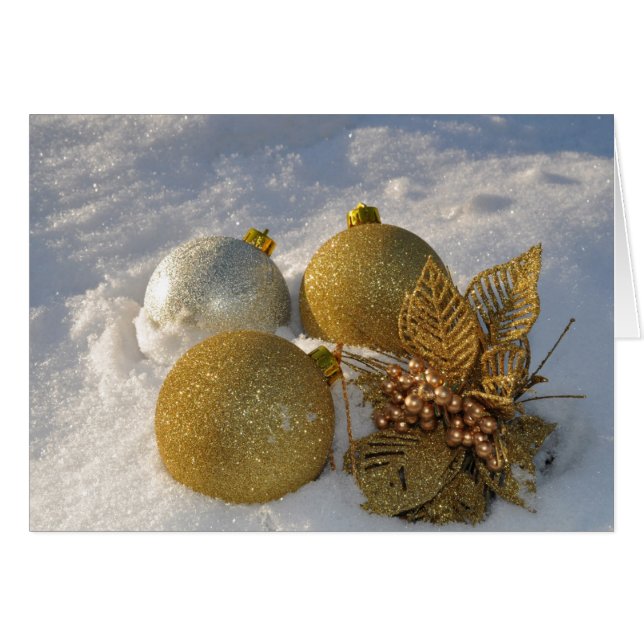 Dekorationen von Glitzer in der Schneekarte (Vorderseite (Horizontal))