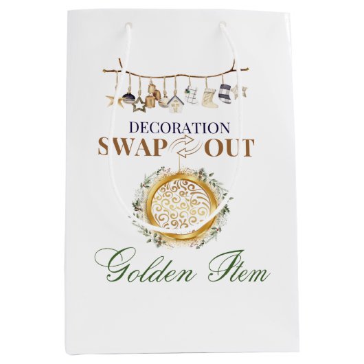 Dekorations-Austauschen von Golden Item-Geschenkta Mittlere Geschenktüte (Vorderseite)