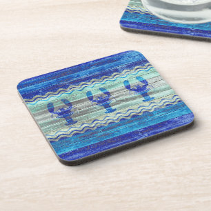 Dekorationsarbeiten an den rosticischen Navy Blue  Untersetzer