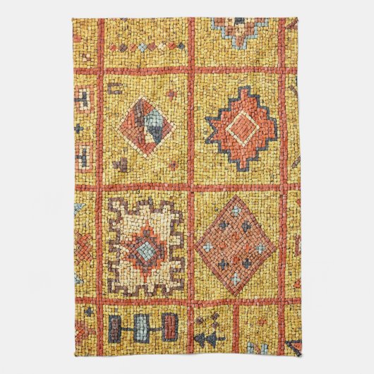 Dekorationsarchitektur-Marokko-Islam des Mosaiks Geschirrtuch (Vertikal)