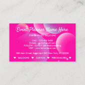 Dekorationsballons für das Pink Bright Event Party Telefonnummerkarte (Rückseite)