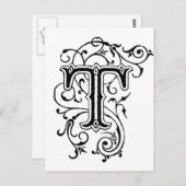 Dekorationsbrief T Postkarte (Vorne/Hinten)