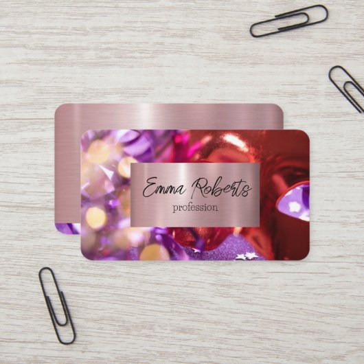 Dekorationsdekorator für Event-Party Visitenkarte (Vorderseite/Rückseite Beispiel)