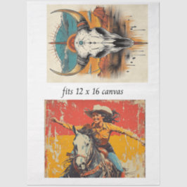 Dekorationsdesign 12x16 Cowgirl Roper & Totenkopf- Seidenpapier