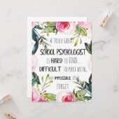Dekorationsgeschenk des Büros für Schulpsychologen Karte (Vorderseite/Rückseite Beispiel)